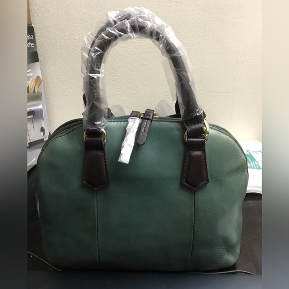 TIGNANELLO VIENNA WOVEN GREEN LEATHER SMALL DOME SATCHEL HAND/ CROSSBODY BAG - Picture 2 of 13